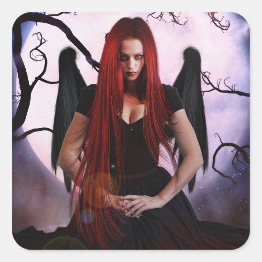 Sticker Carré Enchanteuse sombre (Devant)