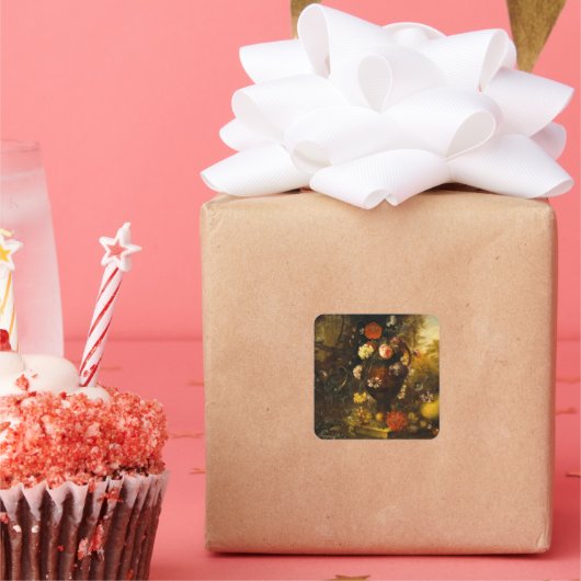 Sticker Carré Encore la vie avec des fleurs (Fête)