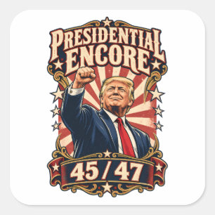 Sticker Carré Encore Présidentiel Poing Levé 45/47