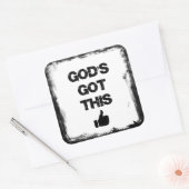 Sticker Carré Encouragement : Dieu a compris cela (Enveloppe)