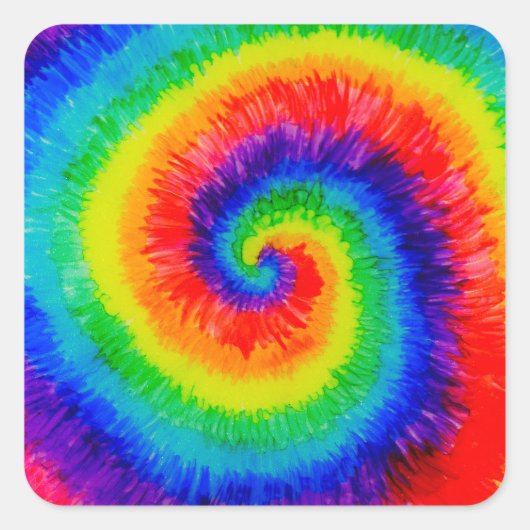 Sticker Carré Encre d'alcool à Cravate arc-en-ciel (Devant)