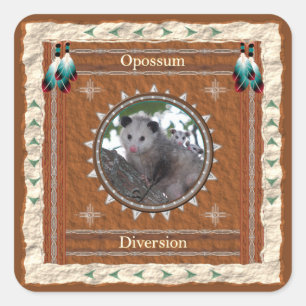 Sticker Carré Énergie de diversion de l'opossum