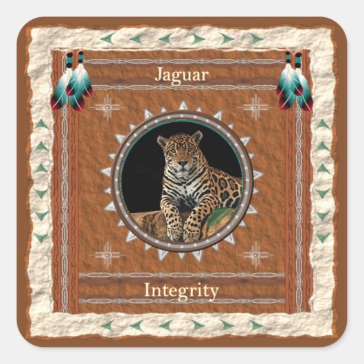 Sticker Carré Énergie d'intégrité Jaguar (Devant)