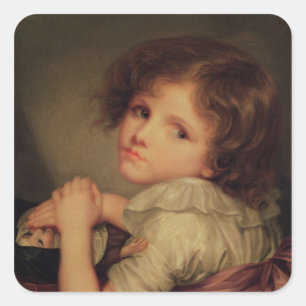 Sticker Carré Enfant avec poupée