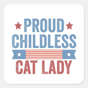 Sticker Carré Enfant Chat Lady 2024