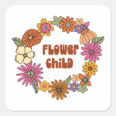 Sticker Carré Enfant Fleur (Devant)