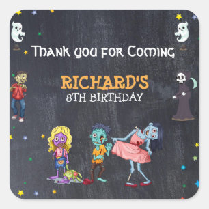 Sticker Carré Enfants Amusants Costume Halloween Anniversaire Fê
