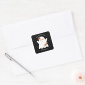 Sticker Carré Enfants Cute halloween Ghost (Enveloppe)