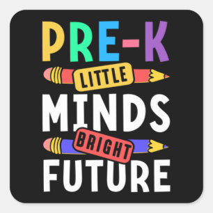 Sticker Carré Enfants d'âge préscolaire rentrent à l'école Petit