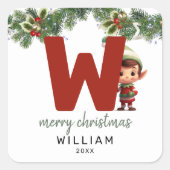 Sticker Carré Enfants - début de Noël (Devant)