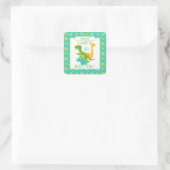Sticker Carré Enfants Dinosaur 3e anniversaire bleu (Sac)