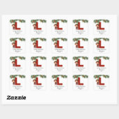 Sticker Carré Enfants Elf initial L Noël (Feuille)