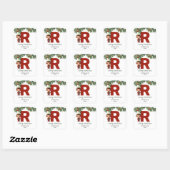 Sticker Carré Enfants Elf initial R Noël (Feuille)
