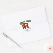 Sticker Carré Enfants Elf initial R Noël (Enveloppe)