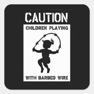 Sticker Carré Enfants jouant