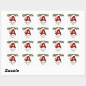 Sticker Carré Enfants Monogramme Noël (Feuille)