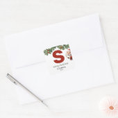 Sticker Carré Enfants Monogramme Noël (Enveloppe)