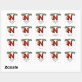 Sticker Carré Enfants Monogramme Noël (Feuille)