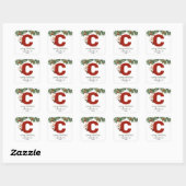Sticker Carré Enfants Monogramme Noël (Feuille)