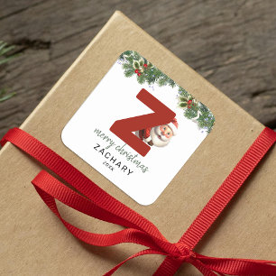 Sticker Carré Enfants Monogramme Noël