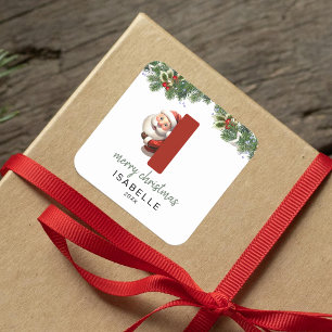 Sticker Carré Enfants Monogramme Noël