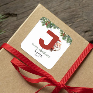 Sticker Carré Enfants Monogramme Noël