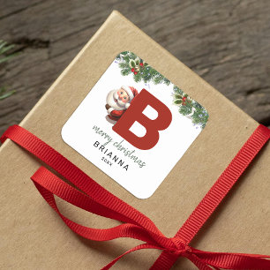 Sticker Carré Enfants Monogramme Noël