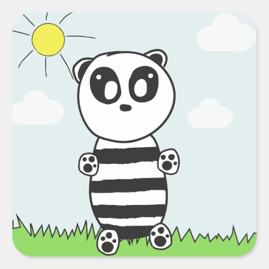 Sticker Carré Enfants Panda (Devant)