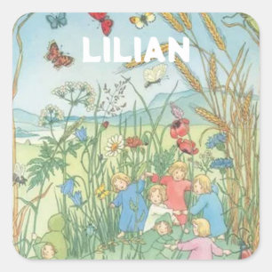 Sticker Carré Enfants Racines Sibylle Von Olfers