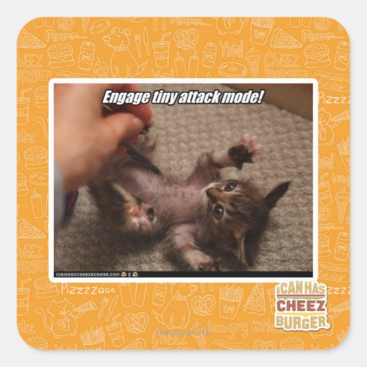 Sticker Carré Engagez le mode d'attaque minuscule ! (Devant)