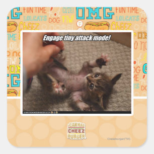 Sticker Carré Engagez le mode d'attaque minuscule !