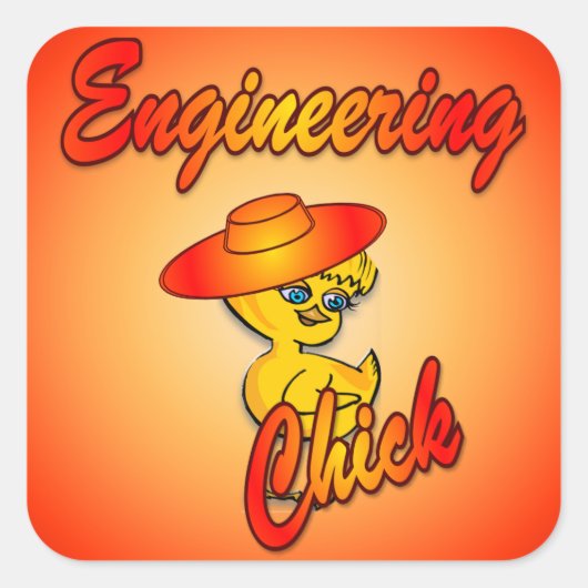 Sticker Carré Engineering Chick #5 (Devant)
