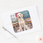 Sticker Carré English Setter Cozy Classroom Teacher Santa (Enveloppe)