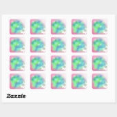 Sticker Carré Engrenage Abstrait Radical (Feuille)