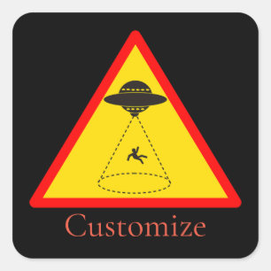 Sticker Carré Enlèvement d'Alien UFO Thunder_Cove