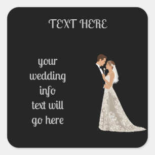 Sticker Carré Enregistrer la carte de date à plat