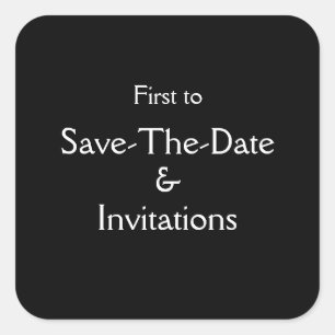 Sticker Carré Enregistrer la date et les invitations