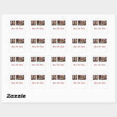 Sticker Carré Enregistrer la date Mariage Las Vegas (Feuille)