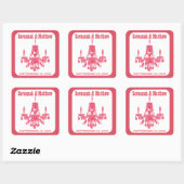 Sticker Carré Enregistrer l'autocollant Mariage Fontier du lustr (Feuille)