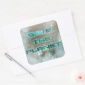 Sticker Carré Enregistrer L'Autocollant Planète (Enveloppe)