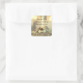 Sticker Carré Enregistrer le script Date Gold Names (Sac)