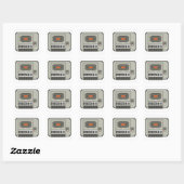 Sticker Carré Enregistreur de bande 8 bits C64 Datasette (Feuille)