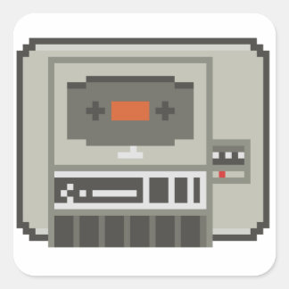 Sticker Carré Enregistreur de bande 8 bits C64 Datasette