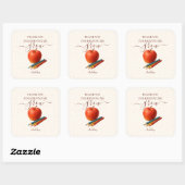 Sticker Carré Enseignant Apple Aquarelle - Cadeaux Mercis - (Feuille)