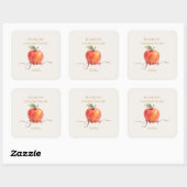 Sticker Carré Enseignant Apple Aquarelle - Cadeaux Mercis - (Feuille)