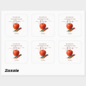 Sticker Carré Enseignant Apple Aquarelle - Cadeaux Mercis - (Feuille)