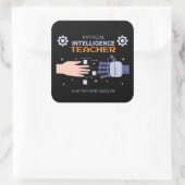 Sticker Carré Enseignant de l'intelligence artificielle - homme  (Sac)