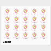 Sticker Carré Enseignant Plaid Apple Kindergarten (Feuille)