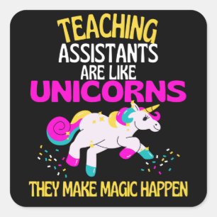 Sticker Carré Enseignants Assistants Unicorn Les Enseignants Son
