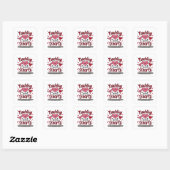 Sticker Carré Enseigner les Coeurs Doux Funny Enseignant de Vale (Feuille)